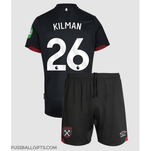 West Ham United Max Kilman #26 Fußballbekleidung Auswärtstrikot Kinder 2024-25 Kurzarm (+ kurze hosen)